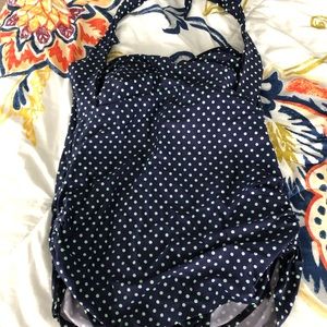 Polka dot halter style pin up bathing suit